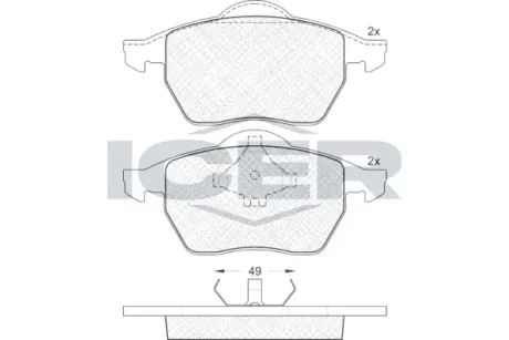 Колодки гальмівні (передні) Ford Galaxy 95-15/Seat Alhambra 96-10/VW Sharan 95-10 ICER 181139