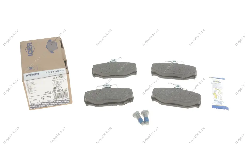 Колодки гальмівні (задні) Volvo S70/S90/V70/V90/XC70 96-02 ICER 181155-700 (фото 1)