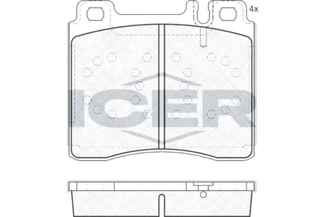Колодки гальмівні (передні) MB S-class (W140/C140) 91-99 ICER 181158