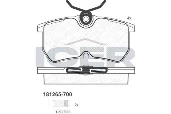 Колодки гальмівні (задні) Ford Focus 98-05/Fiesta V/VI 05- ICER 181265-700 (фото 1)