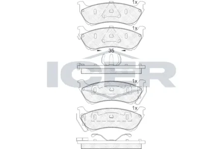 Колодки гальмівні (задні) MB M-class (W163) 98-05 ICER 181277