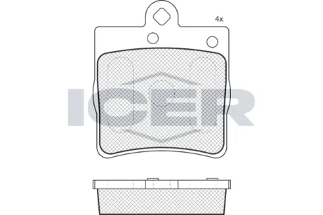 Колодки гальмівні (задні) MB (W202/S202/W203/S203/CL203/C208/C209/S124/W210/R170/R171) 93-11 ICER 181311-396