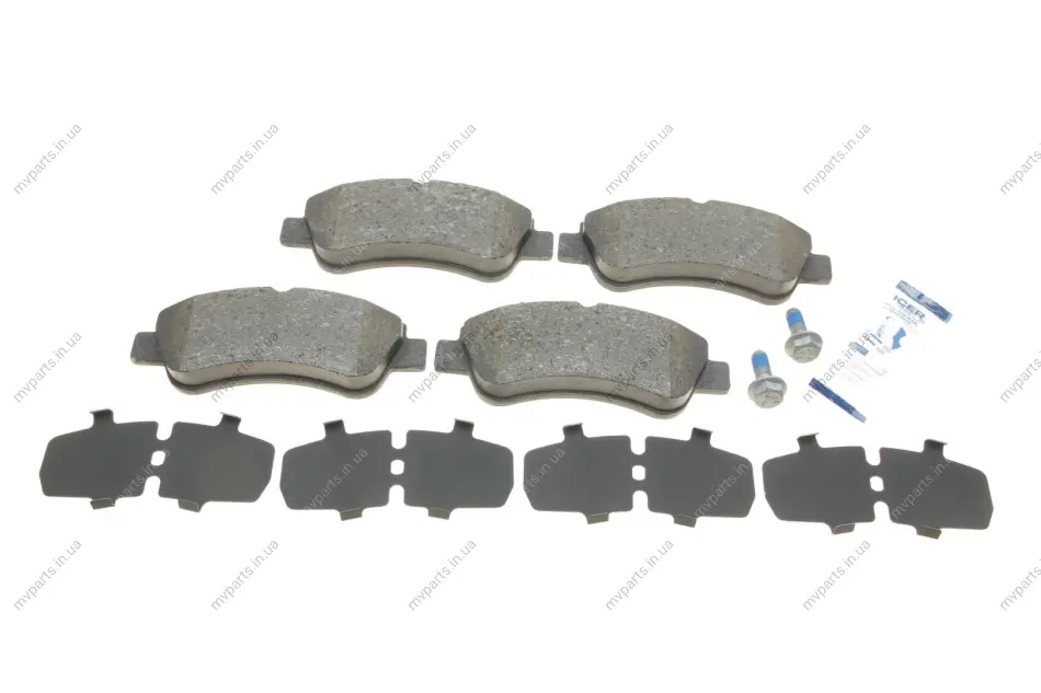 Колодки гальмівні (передні) Citroen Berlingo/C2/C3/C4/Peugeot 206/207/208/307 96-/Opel Corsa F 19- ICER 181388-402 (фото 1)