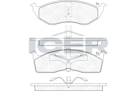 Колодки гальмівні (передні) Chrysler Neon 94-06/Voyager/Grand Voyager III/Dodge Caravan 95-01 ICER 181436