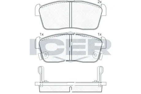 Колодки гальмівні (передні) Chevrolet Cruze 00-08/Subaru Justy 07-/Suzuki Ignis 00-/Nissan Pixo 09- ICER 181452