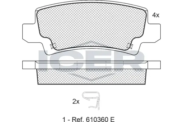 Колодки гальмівні (задні) Toyota Corolla 01-14 ICER 181514 (фото 1)