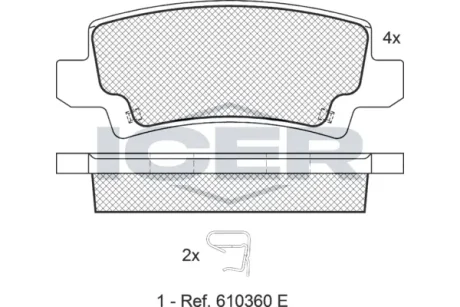 Колодки гальмівні (задні) Toyota Corolla 01-14 ICER 181514