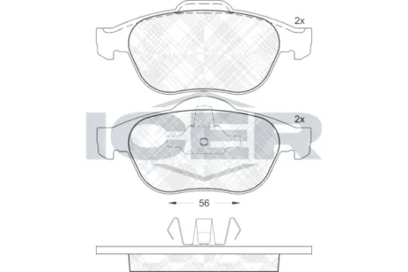 Колодки гальмівні (передні) Renault Laguna II 01-07/Espace IV/Vel Satis 02- ICER 181533