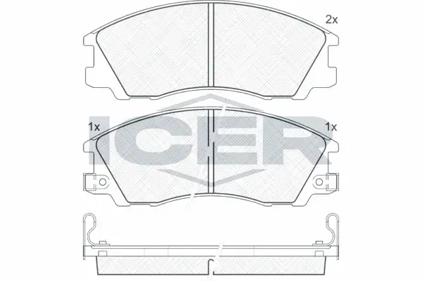 Колодки гальмівні (передні) Hyundai Terracan 01-06 ICER 181539 (фото 1)