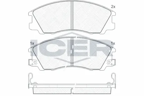 Колодки гальмівні (передні) Hyundai Terracan 01-06 ICER 181539