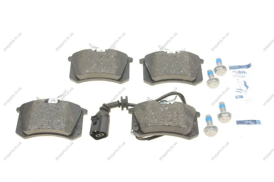 Колодки гальмівні (задні) Skoda Fabia 99-/VW Caddy/Golf 03-16/Passat B5 96-05/Polo 01- (+датчик) ICER 181593-703 (фото 1)