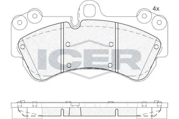 Колодки гальмівні (передні) Porsche Cayenne 02-10/VW Touareg 02-18/MB G-class (W463) 18- ICER 181620 (фото 1)