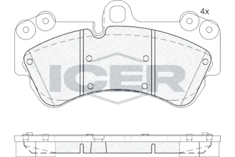 Колодки гальмівні (передні) Porsche Cayenne 02-10/VW Touareg 02-18/MB G-class (W463) 18- ICER 181620