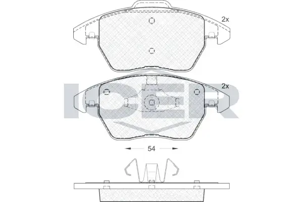Колодки гальмівні (передні) Citroen C4 04-11/Peugeot 207/308 07-14/208 12-/307 03-09/3008 09-16 ICER 181637 (фото 1)