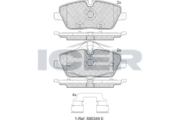 Колодки гальмівні (передні) BMW i3 (I01) 13- ICER 181662-200 (фото 1)