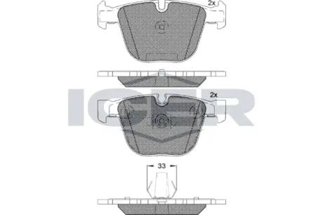 Колодки гальмівні (задні) BMW 1/3/5/6/7/X5/X6 03- ICER 181687