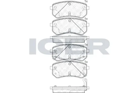 Колодки гальмівні (задні) Hyundai i10 07-16/Kia Picanto 04-/Ray 11- ICER 181710