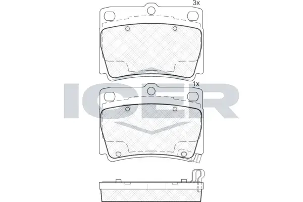 Колодки гальмівні (задні) Mitsubishi Pajero 91-00/Pajero Sport 98- ICER 181719 (фото 1)