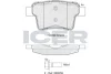 Колодки гальмівні (задні) Ford Mondeo III 00-07/Ford USA Freestyle 04-/Jaguar X-Type 03-09 ICER 181722-701 (фото 1)