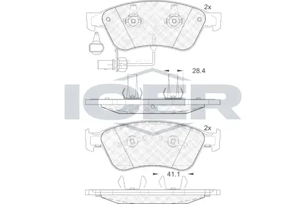 Колодки гальмівні (передні) Audi A6 04-11/A8 96-/Seat Ibiza 03-04/VW Phaeton 02-16 (+датчики) ICER 181725 (фото 1)