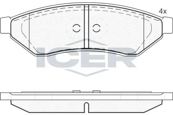 Колодки гальмівні (задні) Daewoo Evanda 02-/Magnus 99-06/Chevrolet Epica/Evanda 05-06 ICER 181726 (фото 1)