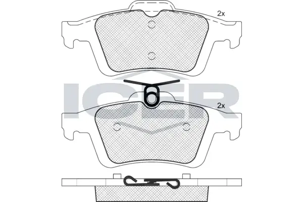 Колодки гальмівні (задні) Ford Connect 13-/Kuga/C-Max 08-/Focus/Mazda 3/5/Volvo C30/S40/V40/V50 03- (123.1x51.9x15.7) ICER 181744-396 (фото 1)