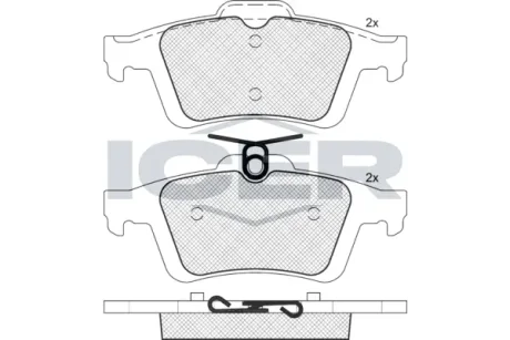 Колодки гальмівні (задні) Ford Connect 13-/Kuga/C-Max 08-/Focus/Mazda 3/5/Volvo C30/S40/V40/V50 03- (123.1x51.9x15.7) ICER 181744-396
