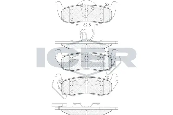 Колодки гальмівні (задні) Jeep Grand Cherokee III/IV 04-/Commander 05-10 ICER 181766 (фото 1)
