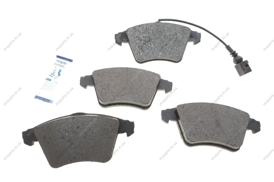 Колодки гальмівні (передні) VW T4 92-03/T5 03-15/T6 15-/Multivan V/VI 03- (+датчик) ICER 181779 (фото 1)