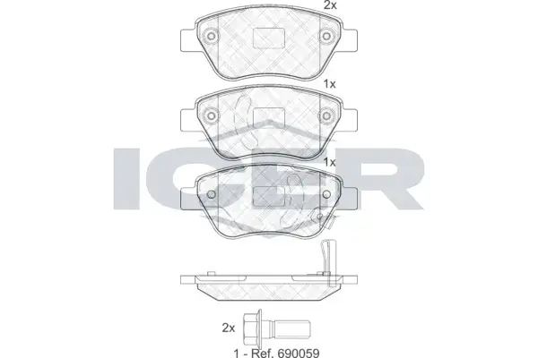 Колодки гальмівні (передні) Opel Corsa D 06-14/Adam 12-19 ICER 181810 (фото 1)