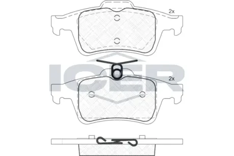 Колодки гальмівні (задні) Mazda 3 08-14/Mazda 5 10-/Saab 9-3 II 05- ICER 181825
