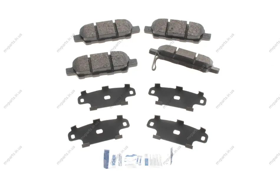 Колодки гальмівні (задні) Nissan Juke 14-/Qashqai/Rogue/X-Trail 07-13/Teana 03-13/Renault Koleos 08 ICER 181838 (фото 1)