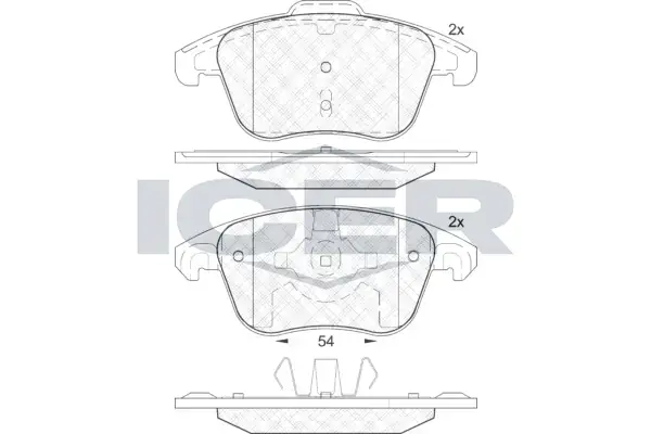 Колодки гальмівні (передні) Citroen C4 04-/Peugeot 207/307/308/3008 02- ICER 181866-200 (фото 1)