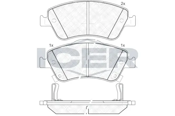Колодки гальмівні (передні) Toyota Auris 06-12/Corolla 06-14 ICER 181869 (фото 1)