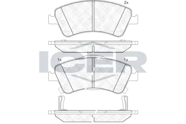 Колодки гальмівні (передні) Toyota Avensis/Verso 08-18/Corolla/Auris 06-15 ICER 181871 (фото 1)
