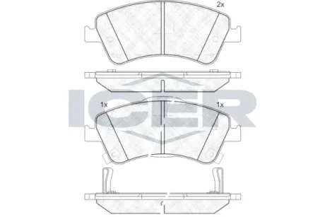 Колодки гальмівні (передні) Toyota Avensis/Verso 08-18/Corolla/Auris 06-15 ICER 181871