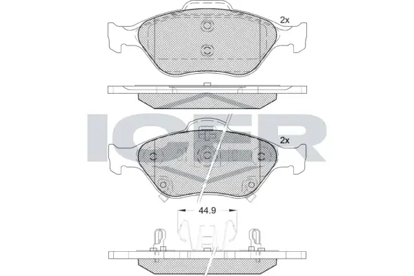 Колодки гальмівні (передні) Toyota Yaris 05- ICER 181877 (фото 1)