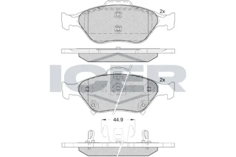 Колодки гальмівні (передні) Toyota Yaris 05- ICER 181877