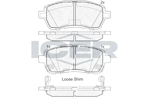 Колодки гальмівні (передні) Mazda 2 III 07-15/Subaru Justy 07-/Suzuki Swift 10- ICER 181881-200 (фото 1)
