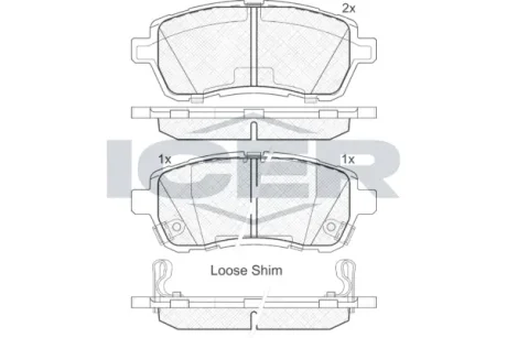 Колодки гальмівні (передні) Mazda 2 III 07-15/Subaru Justy 07-/Suzuki Swift 10- ICER 181881-200