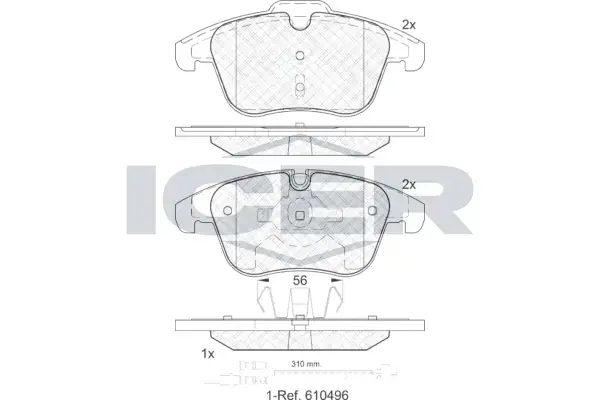 Колодки гальмівні (передні) Citroen C5 04-/Peugeot 407 04-/508 10- (+датчики) ICER 181886-203 (фото 1)