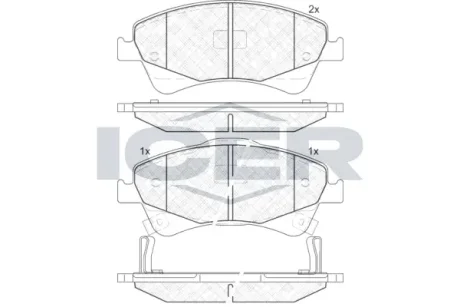 Колодки гальмівні (передні) Toyota Avensis/Verso 08-18/Auris 06-15 ICER 181892