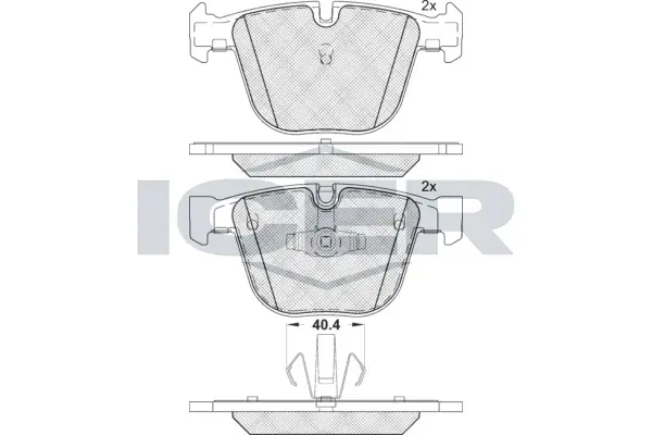 Колодки гальмівні (задні) BMW 5 (F07/F10/F11) 09-/7 (F01-F04) 08-15 ICER 181896 (фото 1)