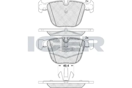 Колодки гальмівні (задні) BMW 5 (F07/F10/F11) 09-/7 (F01-F04) 08-15 ICER 181896