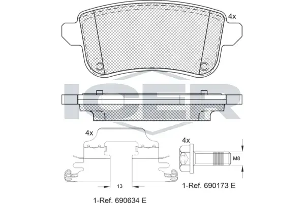 Колодки гальмівні (задні) Renault Fluence/Megane/Scenic 08- ICER 181904-203 (фото 1)