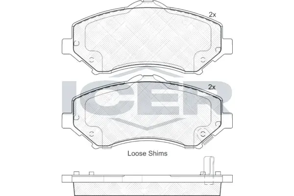 Колодки гальмівні (передні) Chrysler Grand Voyager/07/Dodge Journey 08-/Fiat Freemont 11- ICER 181908-201 (фото 1)