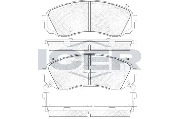 Колодки гальмівні (передні) Hyundai H-1 08-/Kia Carnival 06- ICER 181911 (фото 1)