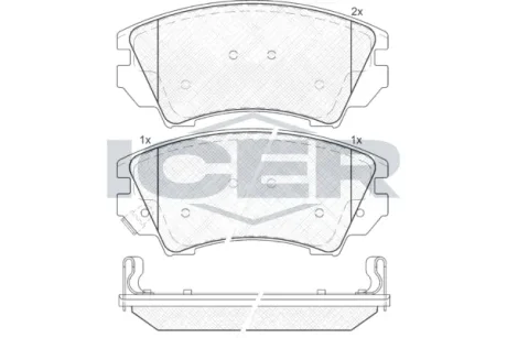 Колодки гальмівні (передні) Nissan Rogue 10-13/Opel Astra J 09-/Insignia 08-17/Zafira C 11- ICER 181913