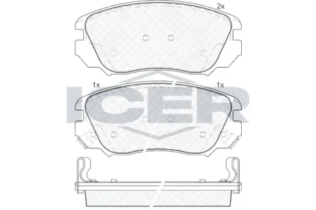Колодки гальмівні (передні) Opel Insignia A 08-17/Chevrolet Malibu 12-/Bentley Flying Spur 13- ICER 181914