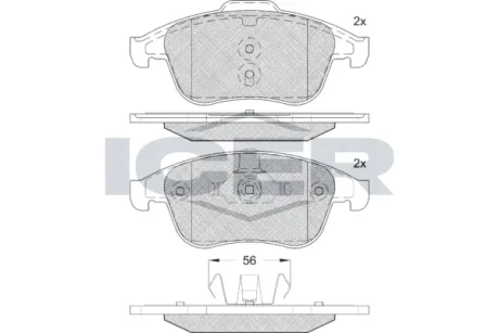 Колодки гальмівні (передні) Renault Grand Scenic III 09- ICER 181918-208